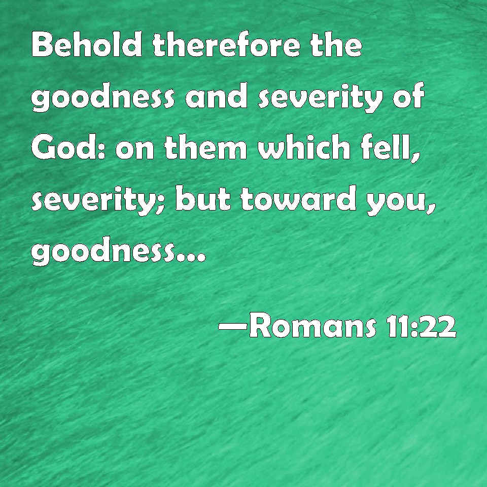 Romans 11:22 Behold therefore the goodness and severity of God: on them ...